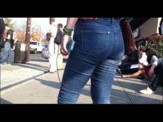 sexy booty in jeans outdoors