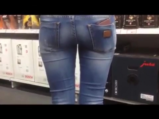 girl with sexy jeans butt